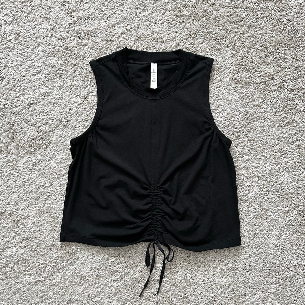 Lululemon Black Sleeveless Ruched Top